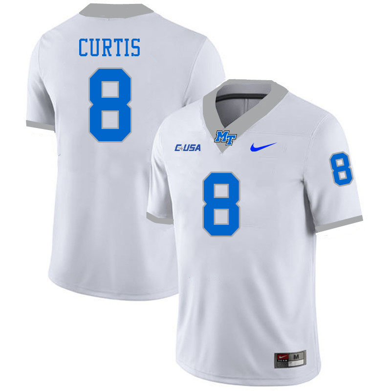 Men-Youth #8 Devyn Curtis Middle Tennessee State Blue Raiders 2023 College Football Jerseys Stitched